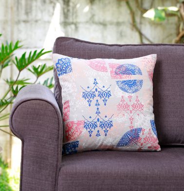 Scattered Cotton Cushion Cover Red/Blue 16″ x 16″