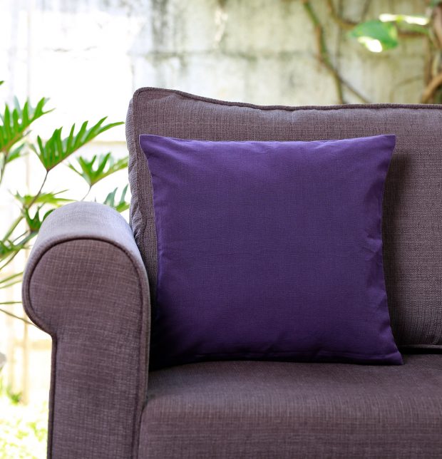 Solid Cotton Cushion cover Violet 16