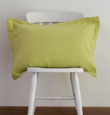 Solid Cotton Pillow Cover – Lemon Green