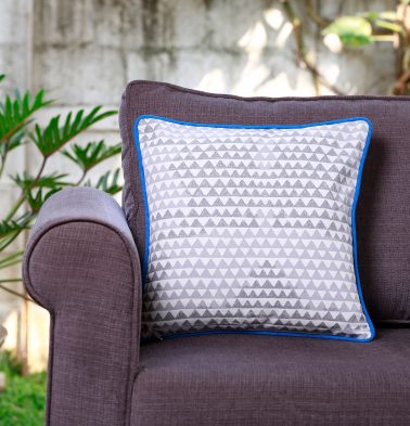 Star Triangle Cotton Cushion cover Grey/Blue16x16