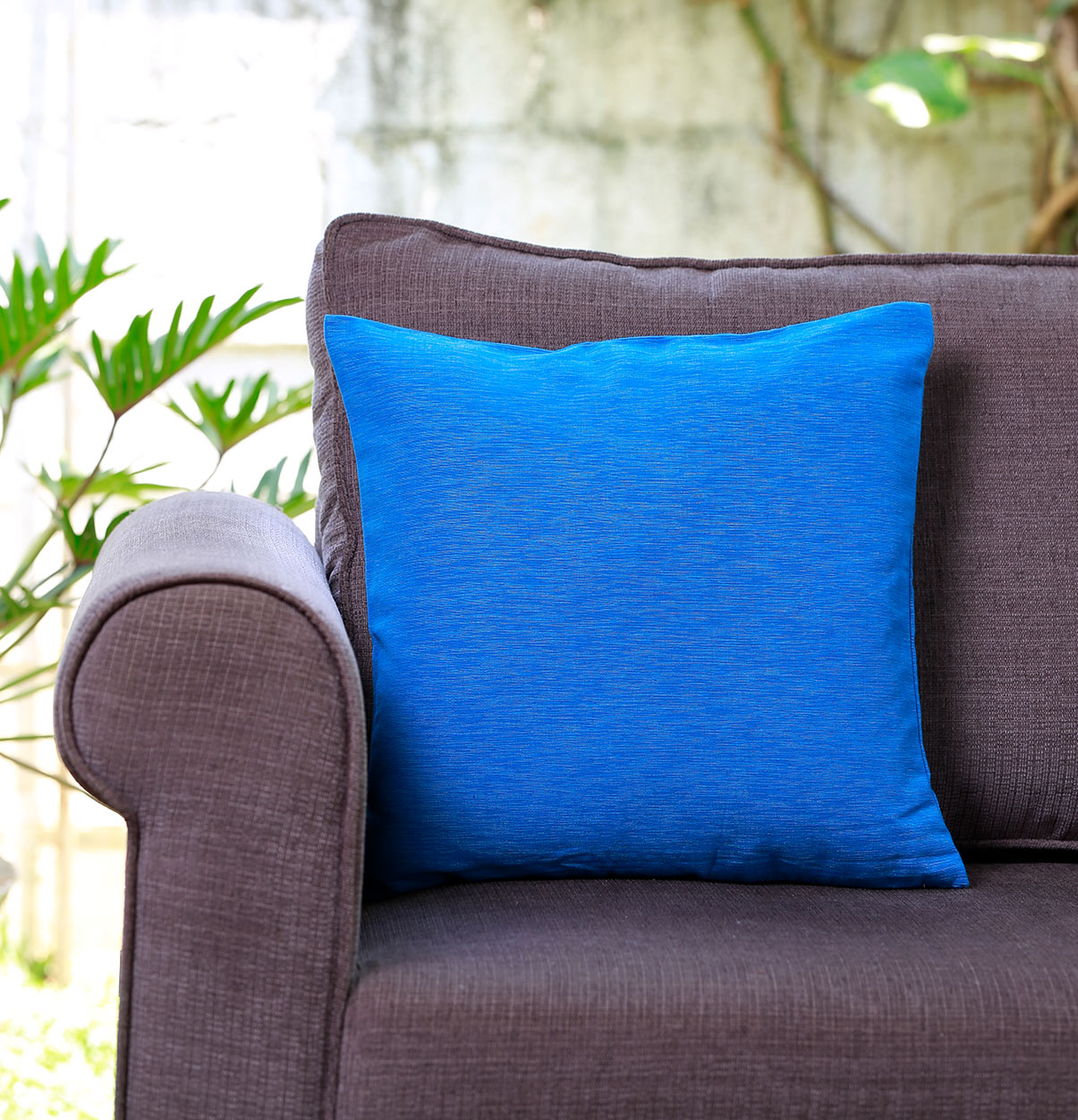 Textura Cotton Cushion cover Aster Blue 16″x16″