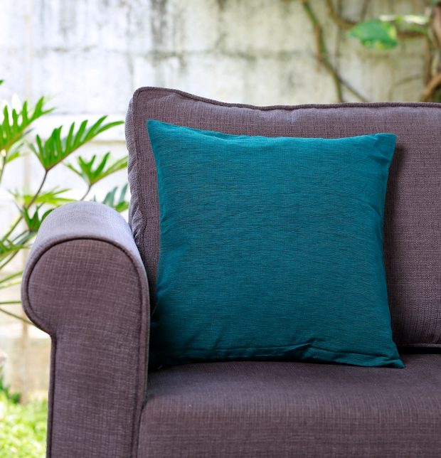 Textura Cotton Cushion cover Ocean Depth Green