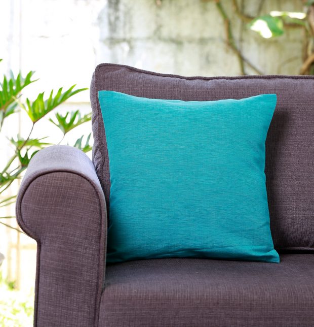 Textura Cotton Cushion cover Turquoise Blue 16