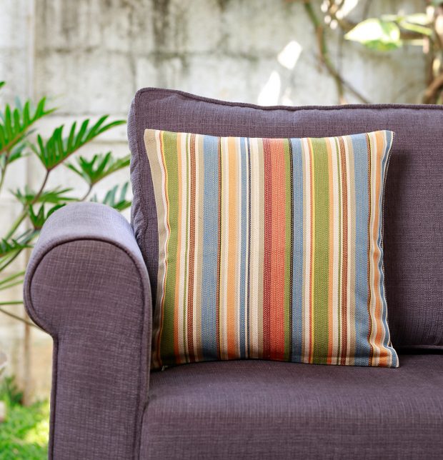 Textured Stripes Cotton Cushion cover Multicolor