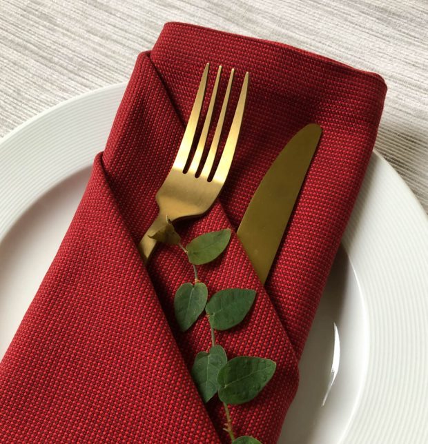 Solid Cotton Table Napkins Crimson Red Set of 6