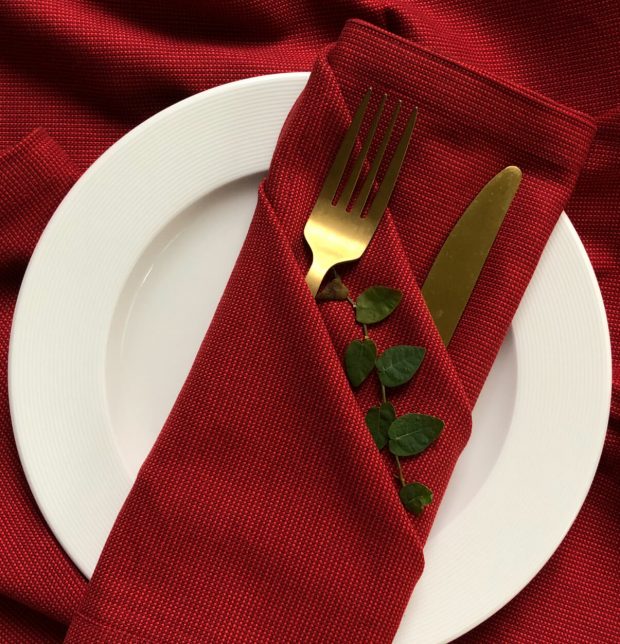 Solid Cotton Table Napkins Crimson Red Set of 6