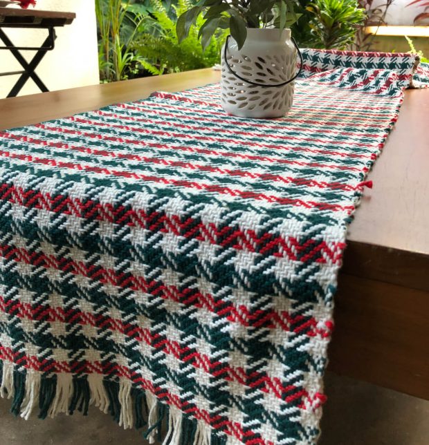 Holiday Checks Cotton Table Runner Multicolor 14