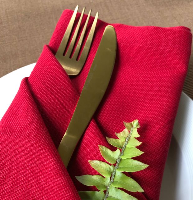 Solid Cotton Table Napkins Cherry Red Set of 6