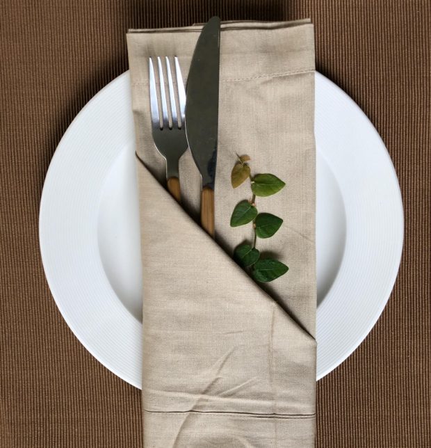 Solid Cotton Table Napkins Oatmeal Set of 6