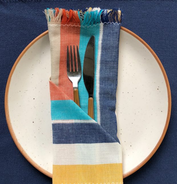 Sunny Stripe Cotton Table Napkins Multi-color - Set of 6