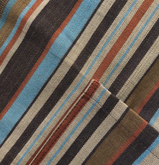Stripe Cotton Apron Brown
