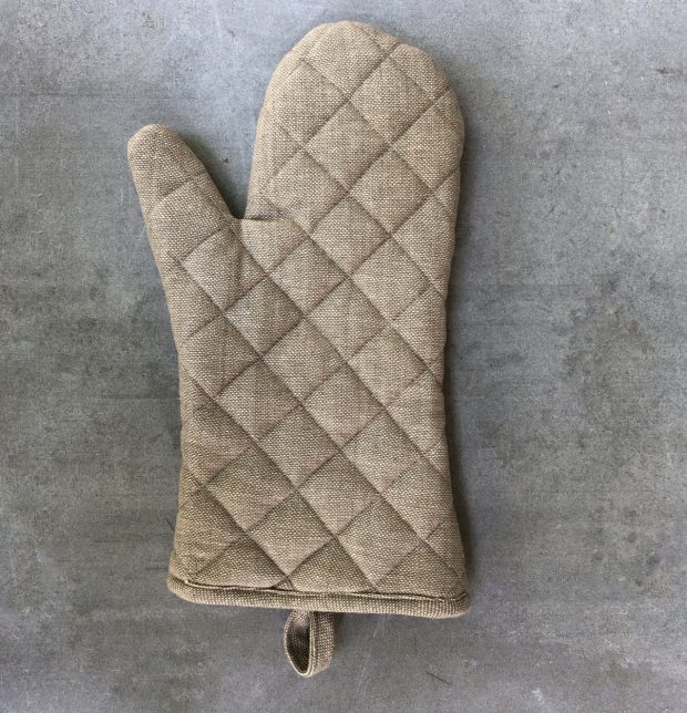 Chambray Cotton Mitts Sesame Beige