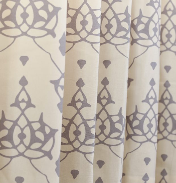 Arabic Chevron Cotton Curtain Grey/Beige