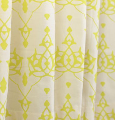 Arabic Chevron Cotton Fabric Lemon Green/Beige