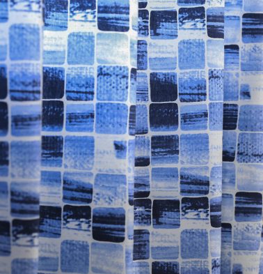 Brush Stroke Cubes Cotton Fabric Blue