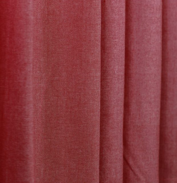 Customizable Curtain, Chambray Cotton - Bittersweet Red