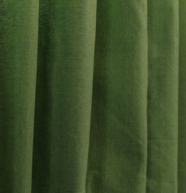 Customizable Curtain, Chambray Cotton - Fern Green