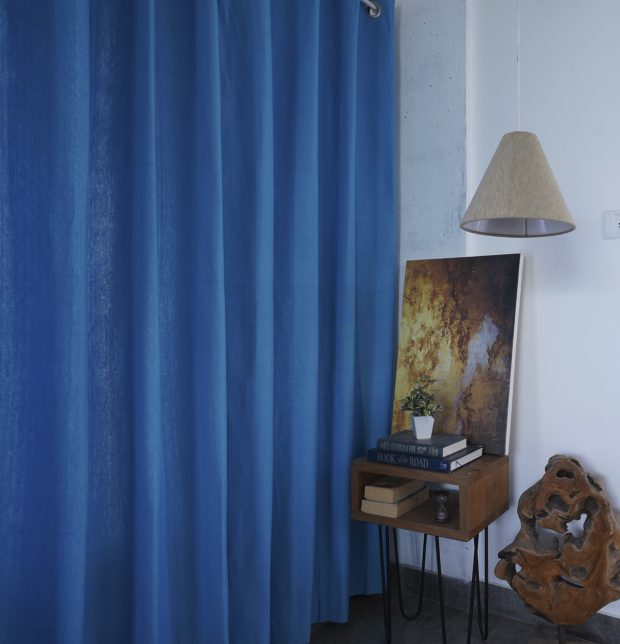 Customizable Curtain, Chambray Cotton - Scuba Blue