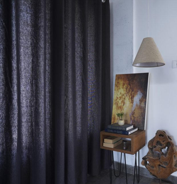 Chambray Cotton Curtain Urban Chic Dark Grey