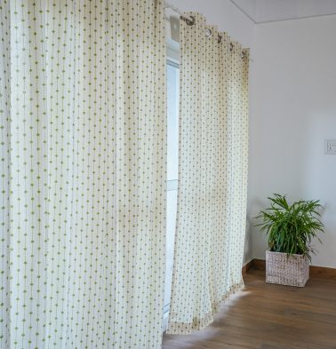 Customizable Curtain, Cotton – Diamond Lines – Green