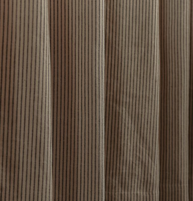 Fine Stripes Cotton Curtain Black