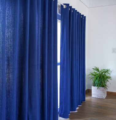 Customizable Curtain, Kadoor Cotton – Dutch Blue