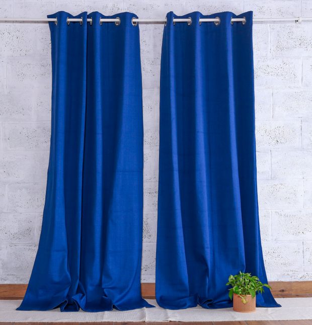 Customizable Curtain, Kadoor Cotton - Dutch Blue