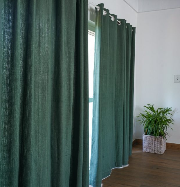 Customizable Curtain, Kadoor Cotton - Garden Green