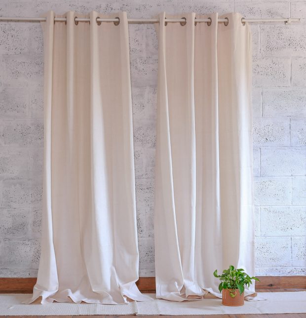 Kadoor Cotton Curtain Pristine White