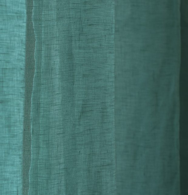 Linen Sheer Fabric Agate Green