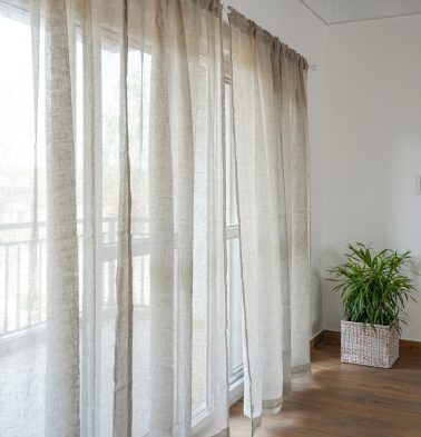 Customizable Linen Sheer Curtain – Oyester Grey
