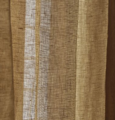 Linen Sheer Fabric Toffee Brown