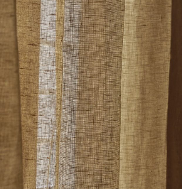 Linen Sheer Curtain Toffee Brown