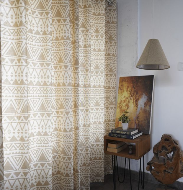 Customizable Curtain, Cotton - Magic Triangle - Safari Beige