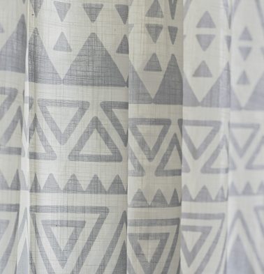 Magic Triangle Cotton Slub Sheer Fabric Grey/Beige
