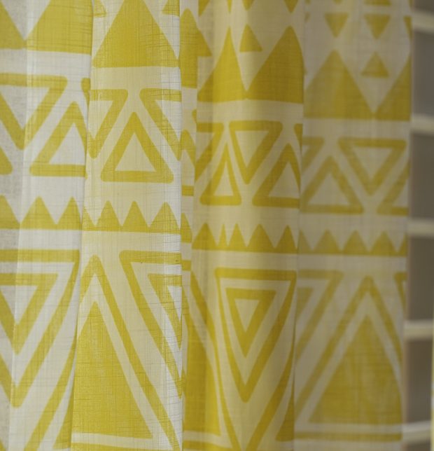Magic Triangle Cotton Slub Sheer Fabric Yellow