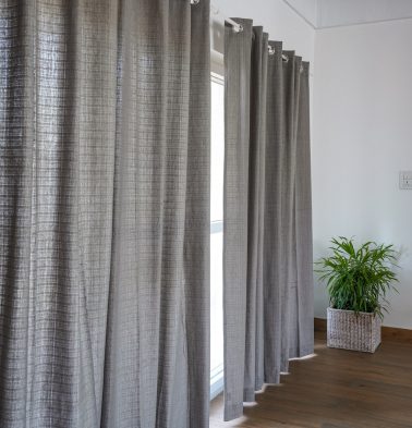 Customizable Curtain, Panama Weave Cotton – Ash Grey