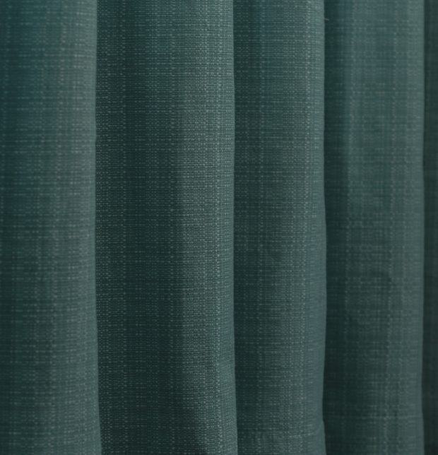 Panama Weave Cotton Curtain Dusty Turquoise