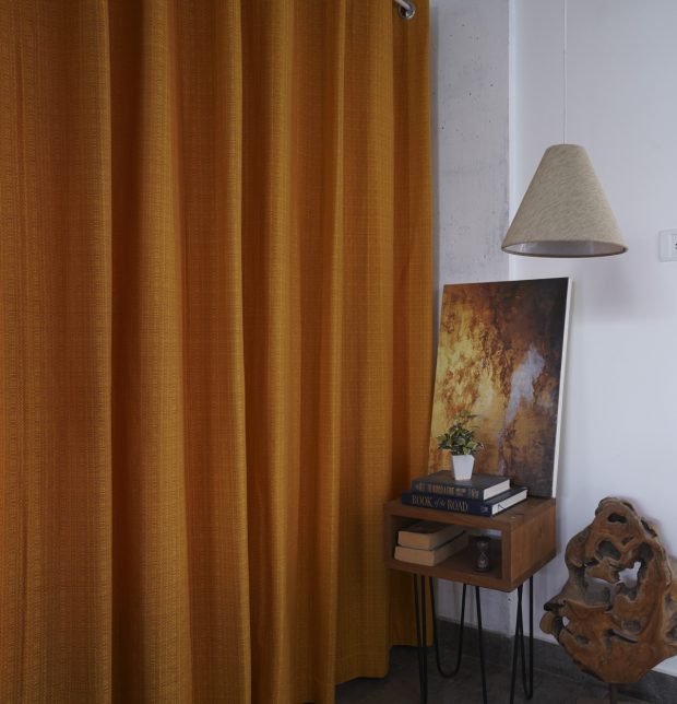 Panama Weave Cotton Curtain Golden Glow