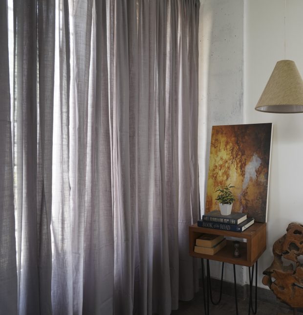 Customizable Sheer Curtain, Slub Cotton - Alloy Grey