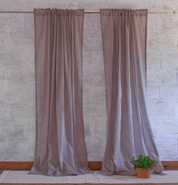 Slub Sheer Cotton Curtain Ash Grey