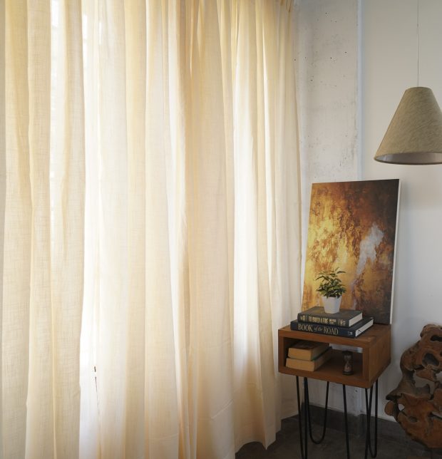 Customizable Sheer Curtain, Slub Cotton - Tapioca Beige