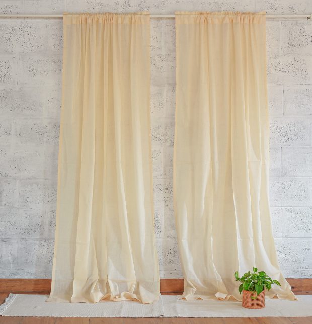 Slub Sheer Cotton Curtain Tapioca Beige