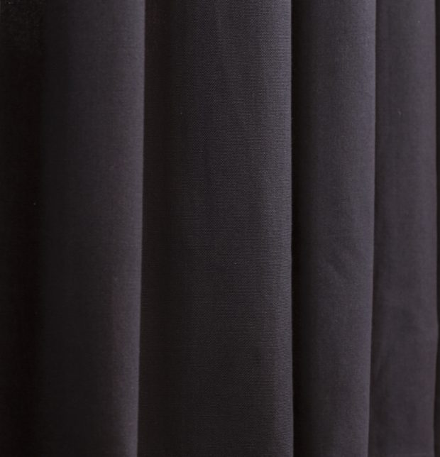 Solid Cotton Curtain Black