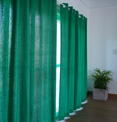 Customizable Curtain, Cotton – Solid – Brilliant Green