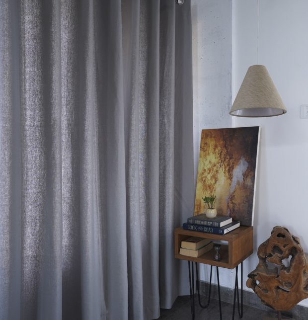 Solid Cotton Curtain Pigeon Grey