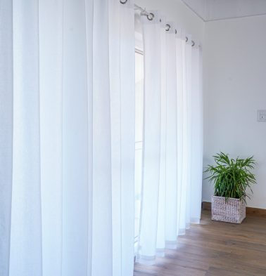 Customizable Curtain, Cotton - Solid - Powder White