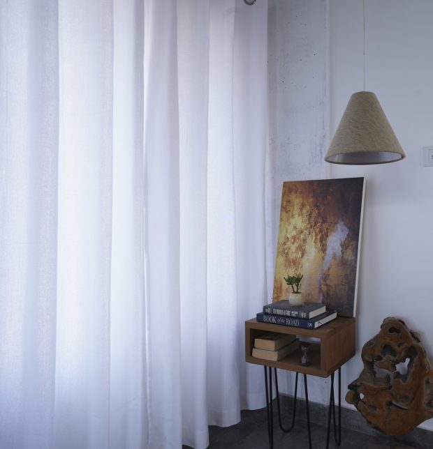 Customizable Curtain, Cotton - Solid - Powder White