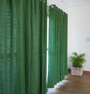 Customizable Curtain, Textura Cotton – Cactus Green