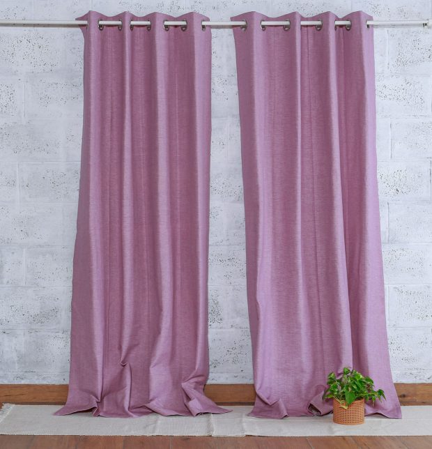 Customizable Curtain, Textura Cotton - Lavender